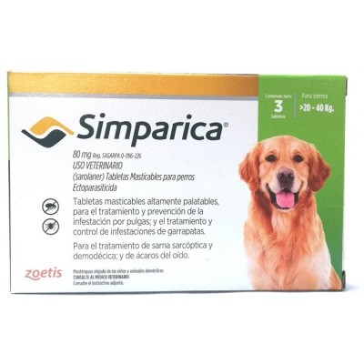 SIMPARICA 80MG DE 20-40KG UND