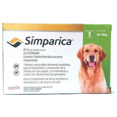 SIMPARICA 80MG DE 20-40KG UND