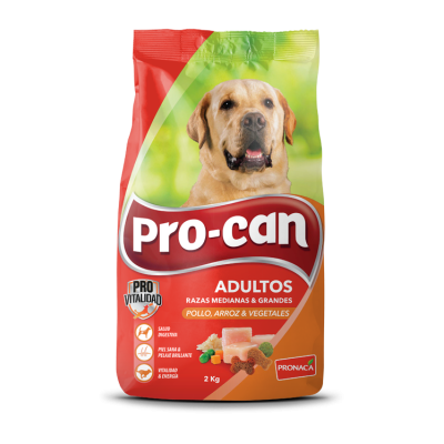 PROCAN PARA PERROS ADULTOS DE RAZAS MEDIANAS Y GRANDES SABOR A POLLO, ARROZ Y VEGETALES / Mundo Mágico de La Mascota